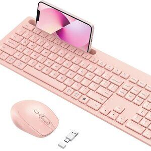 Wireless Keyboard and Mouse for Macbook Vivefox Pink Wireless Keyboard